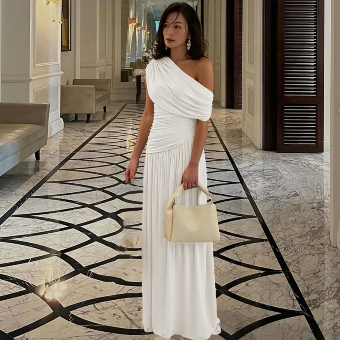 TALIA™ - Elegant One Shoulder Evening Maxi Dress - Maison Léa &amp; Lou