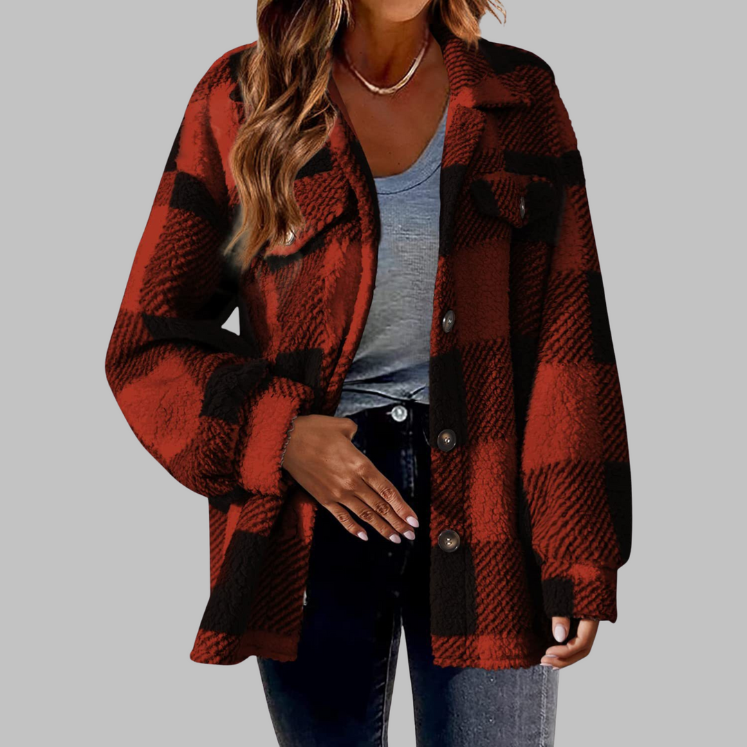 ERMI™ - Casual Plaid Button Down Long Sleeve Jacket - Maison Léa &amp; Lou