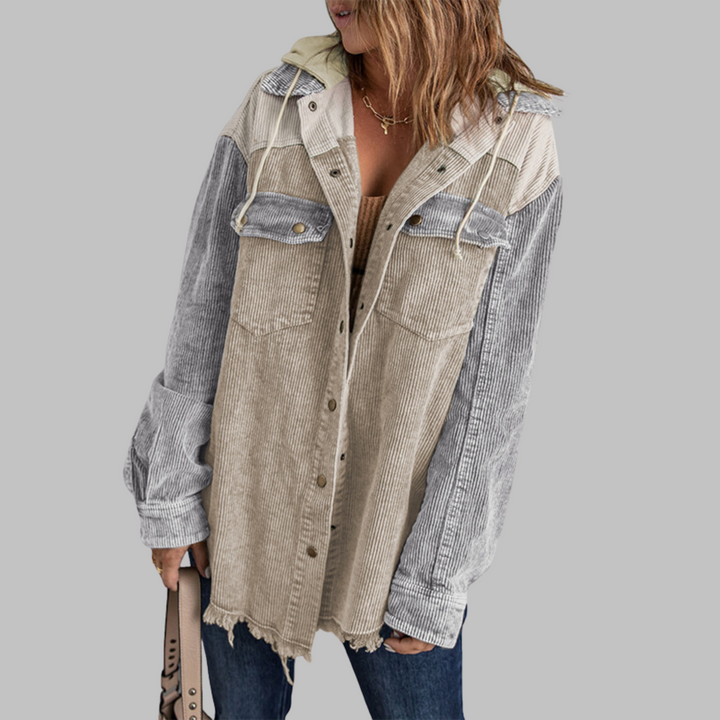 DABRINA™ - Classic Button Down Long Sleeve Hooded Jacket - Maison Léa &amp; Lou