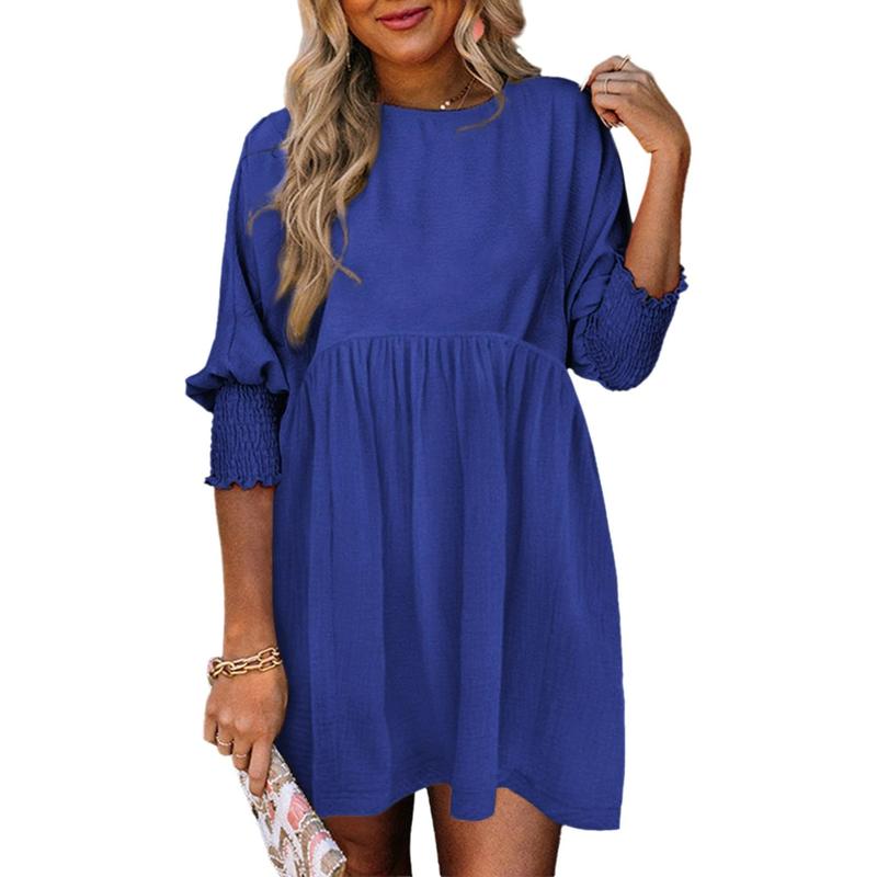 MIRASOL™ – Casual Crew Neck Loose Fit Mini Dress - Maison Léa & Lou