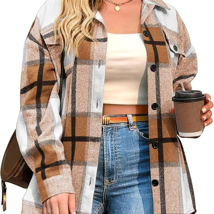 BRIGID™ - Stylish Plus-Size Shacket - Maison Léa &amp; Lou
