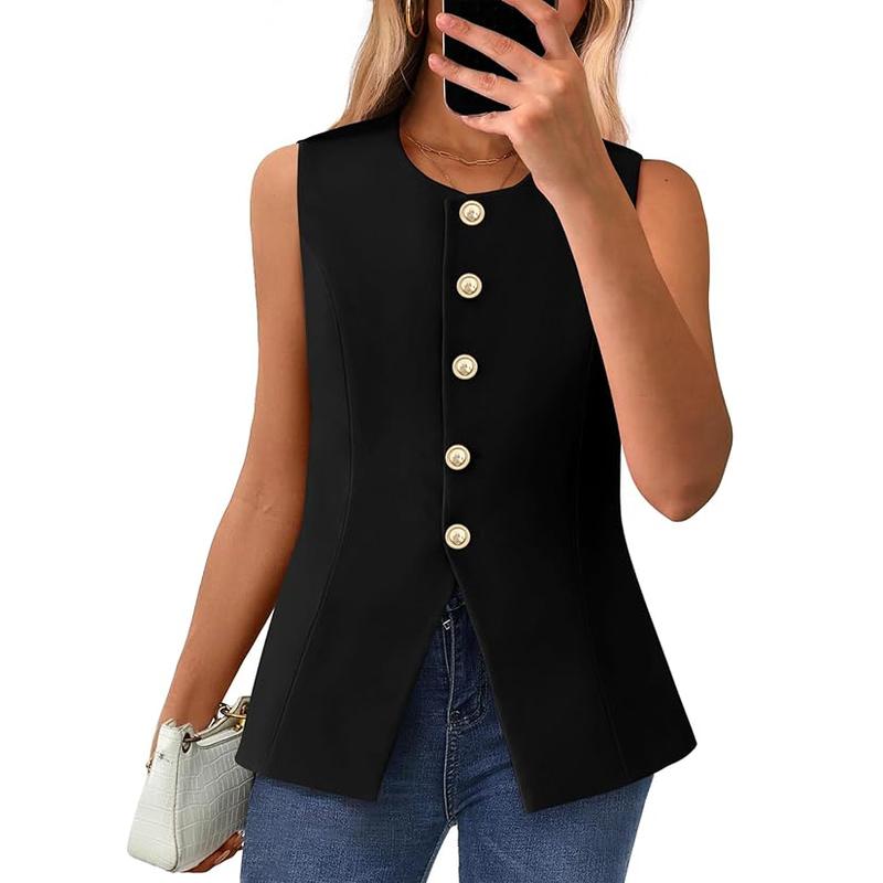 CORAZON™ – Chic Sleeveless Button-Down Vest - Maison Léa & Lou