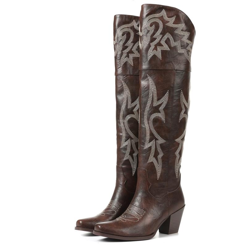 CHEYENNE™ –  Classic Over-the-Knee Cowboy Boots - Maison Léa &amp; Lou