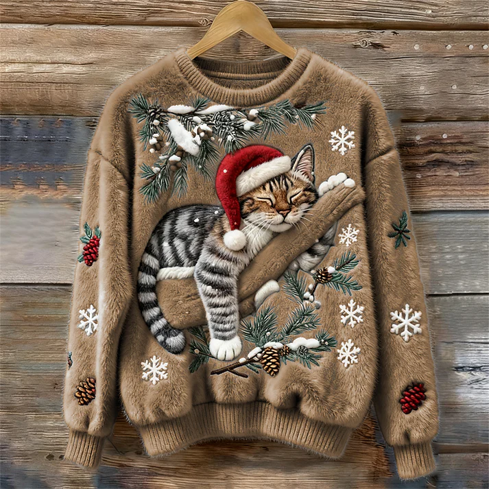 Noemie™ | Holiday Cat Plush Sweater - Maison Léa &amp; Lou