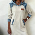 Charlotte™ | Cozy Contrast Hooded Dress - Maison Léa & Lou
