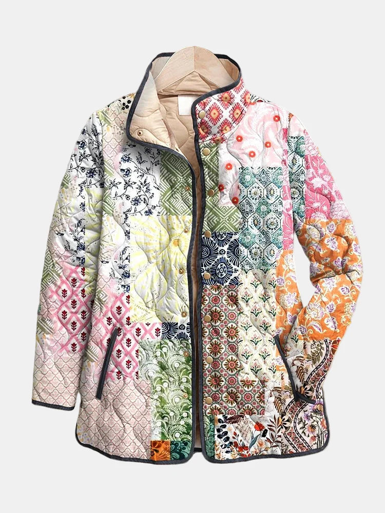 Suri | Casual Floral Print Quilted Jacket - Maison Léa & Lou