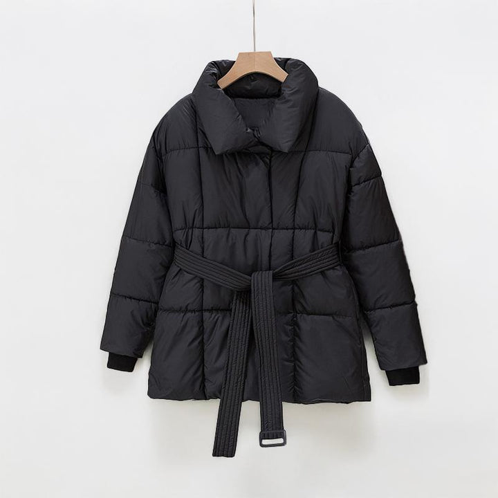 JASMINE™ - Cozy Thermal Stand Collar Waist Tie Zip-Up Coat for Winter - Maison Léa &amp; Lou