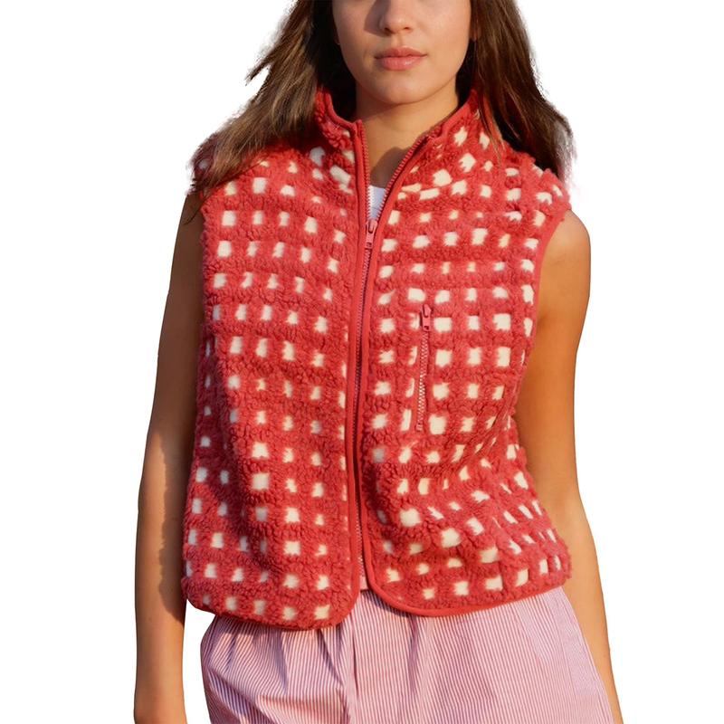 CONCUELO™ – Casual Plaid Sleeveless Zip-Up Vest - Maison Léa &amp; Lou