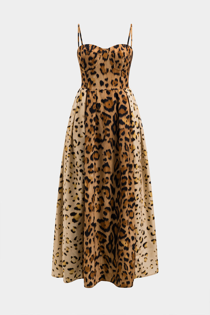 BIANCA™ - Bold Leopard Print Midi Dress - Maison Léa &amp; Lou