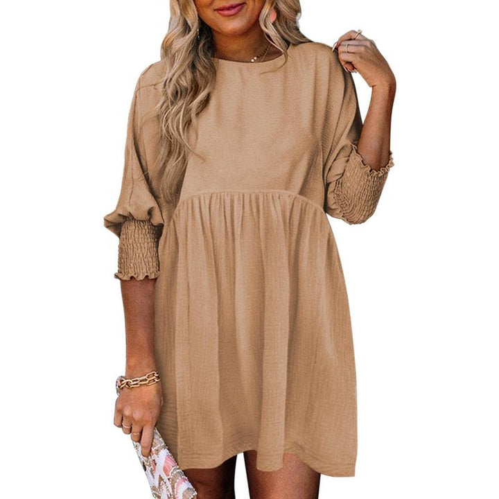 MIRASOL™ – Casual Crew Neck Loose Fit Mini Dress - Maison Léa &amp; Lou