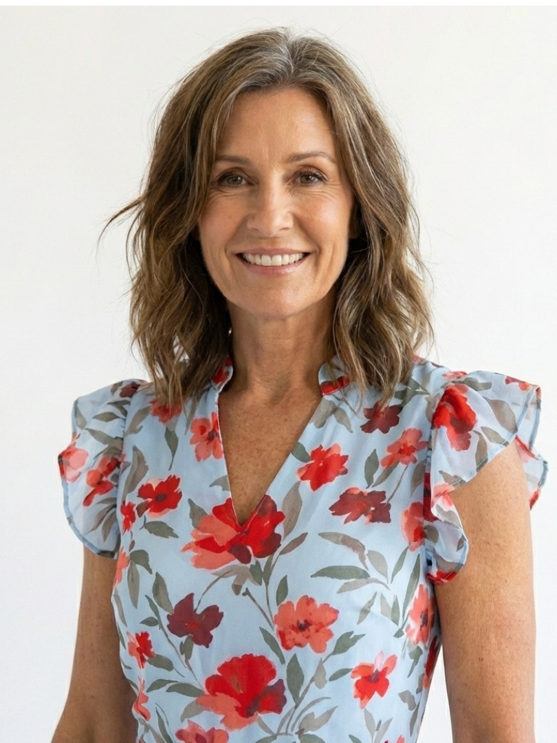Lila | Floral V-Neck Tiered Midi Dress - Maison Léa &amp; Lou