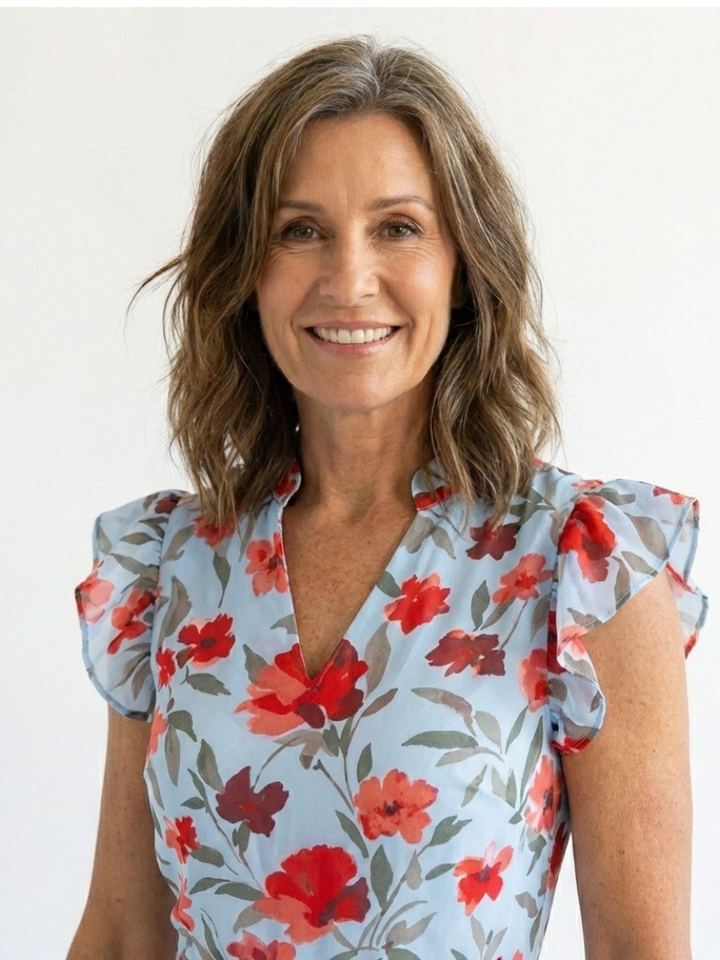 Lila | Floral V-Neck Tiered Midi Dress - Maison Léa &amp; Lou