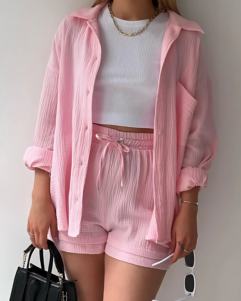 VERA™ – Modern Button-Up Shorts Set - Maison Léa &amp; Lou