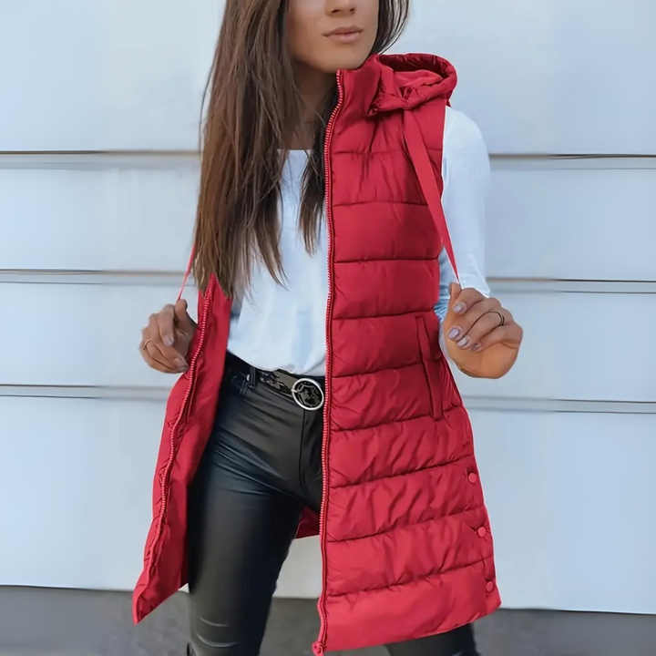 RAIN™ - Casual Sleeveless Hood Long Puffer Vest - Maison Léa &amp; Lou