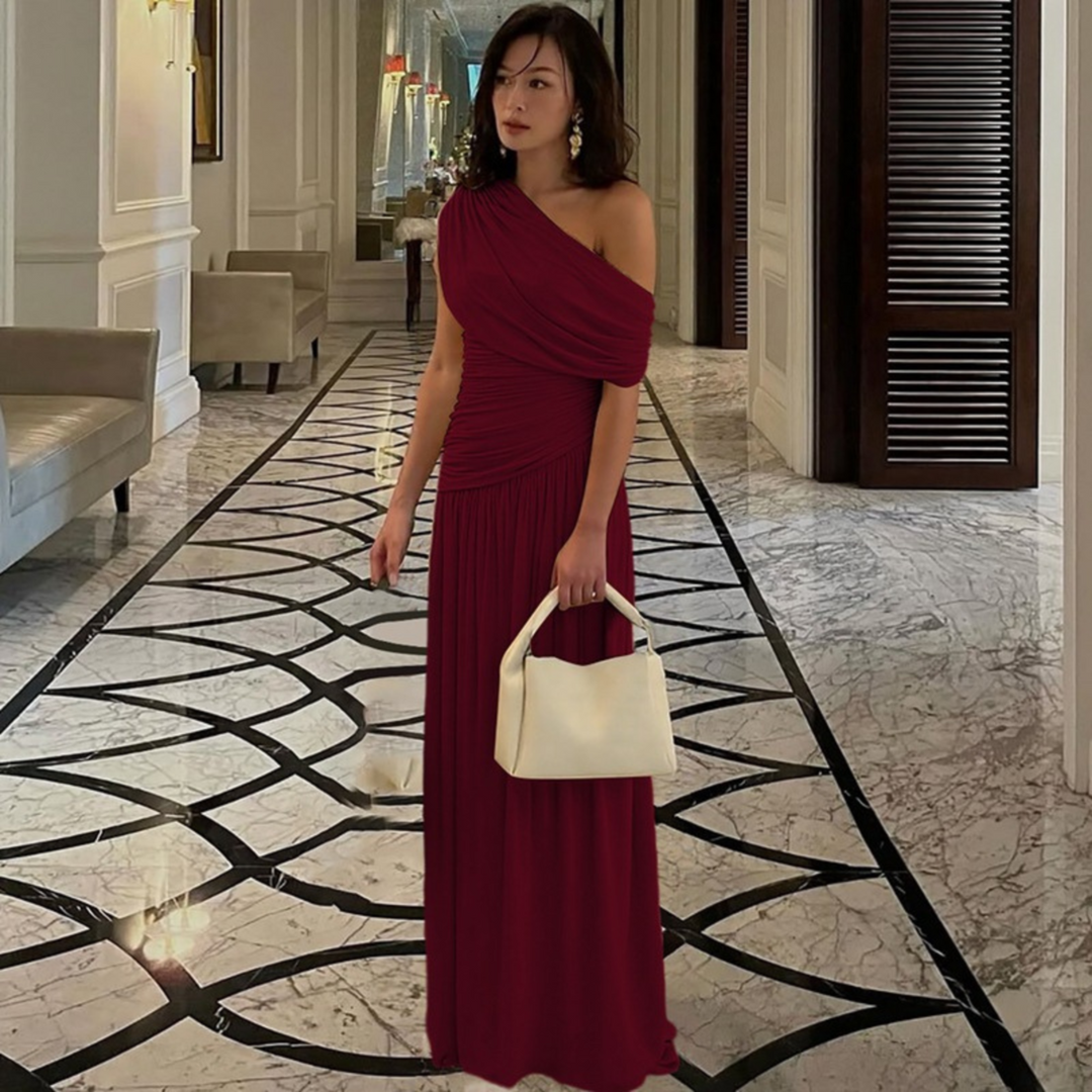 TALIA™ - Elegant One Shoulder Evening Maxi Dress - Maison Léa &amp; Lou