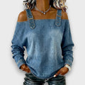 Elama™ | Off-Shoulder Denim Top - Maison Léa & Lou