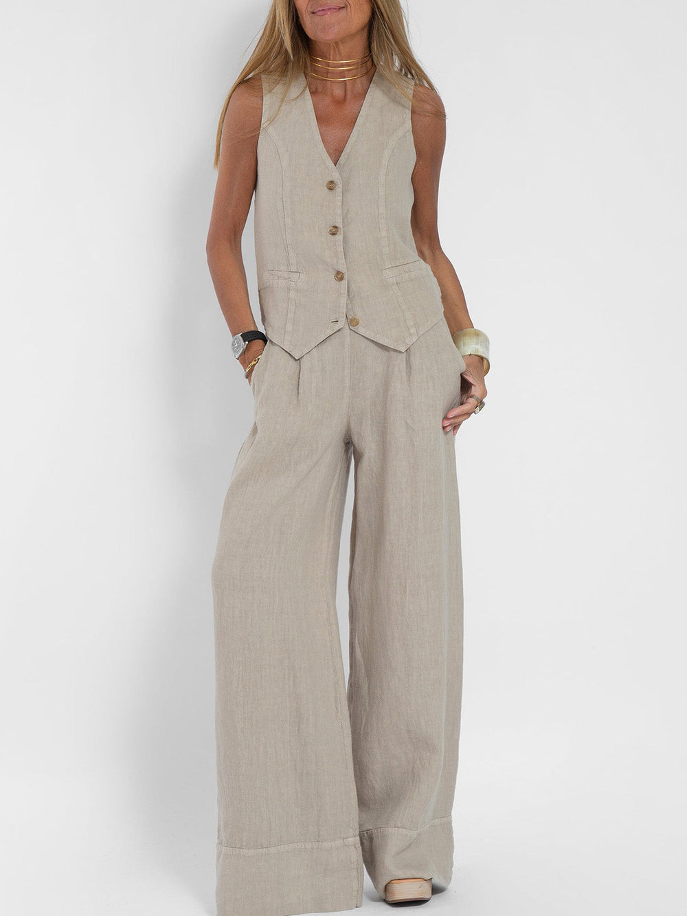 Aira™ | Tailored Vest Two-Piece Set - Maison Léa & Lou