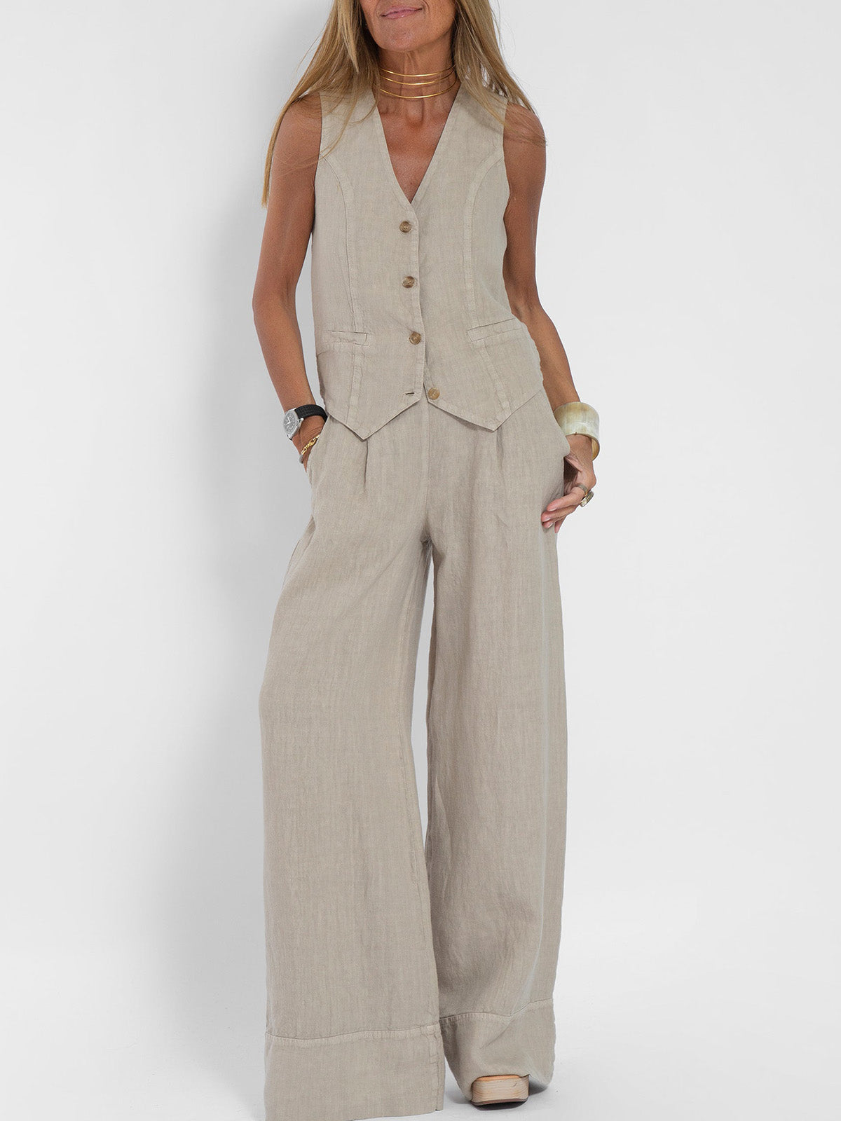 Aira™ | Tailored Vest Two-Piece Set - Maison Léa & Lou