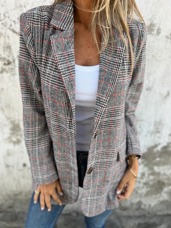 LUCINDA™ - Classic Plaid Blazer - Maison Léa &amp; Lou