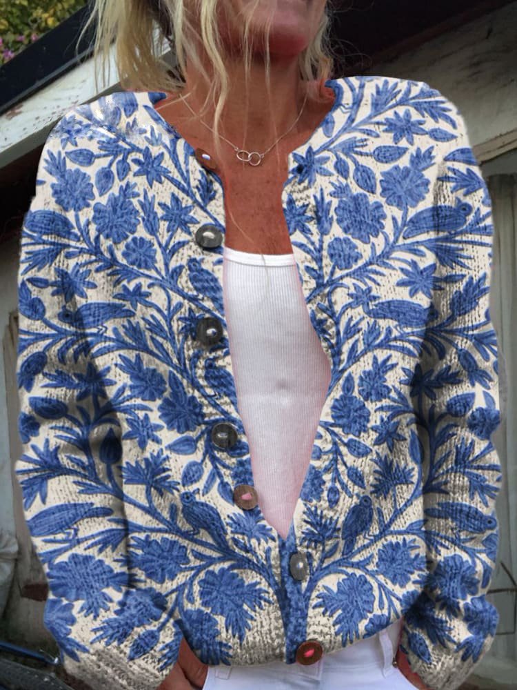 FLORA™ - Vintage Floral Cardigan - Maison Léa & Lou