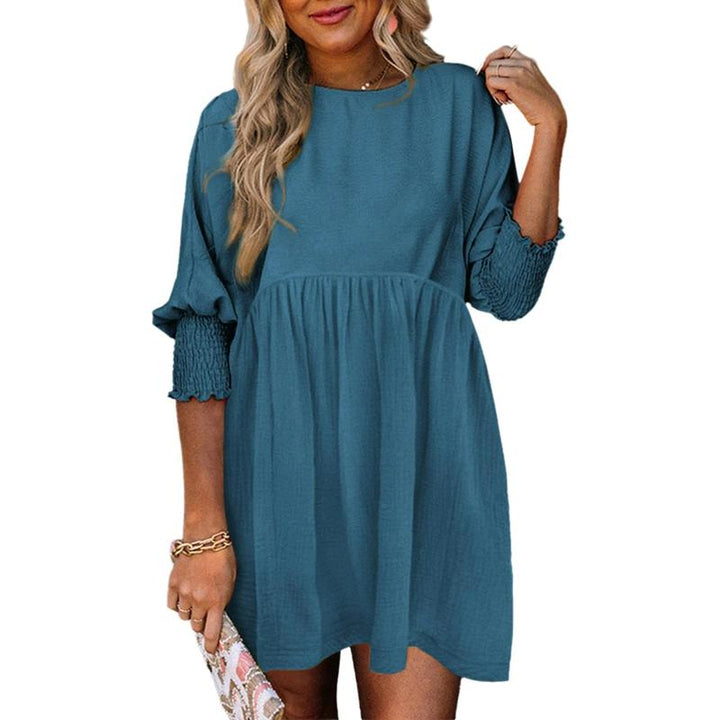 MIRASOL™ – Casual Crew Neck Loose Fit Mini Dress - Maison Léa &amp; Lou