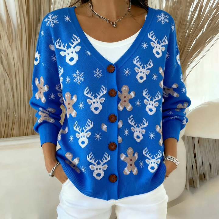 RedNose™ | Reindeer Fair Isle Cardigan - Maison Léa &amp; Lou