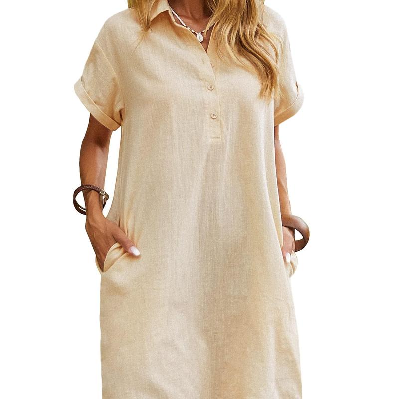 MAREN™ – Relaxed Short Sleeve Summer Dress - Maison Léa &amp; Lou