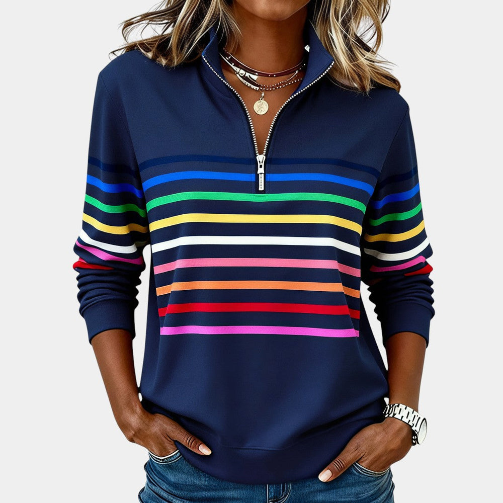 Raya™ | Half-Zip Rainbow Sweater - Maison Léa & Lou