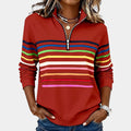Deliah™ | Half-Zip Rainbow Sweater - Maison Léa & Lou