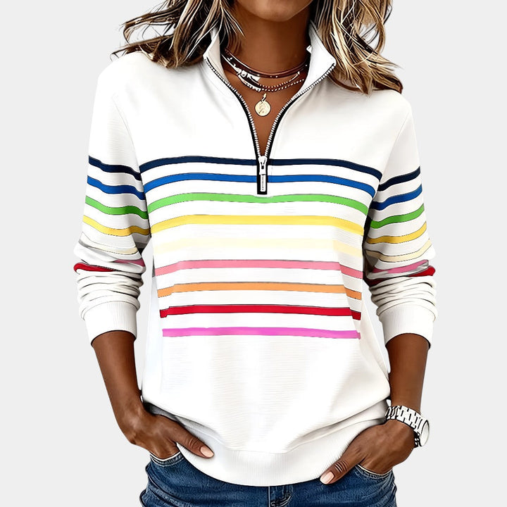Simone | Half-Zip Rainbow Sweater - Maison Léa &amp; Lou