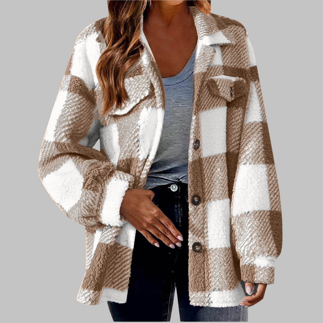 ERMI™ - Casual Plaid Button Down Long Sleeve Jacket - Maison Léa & Lou