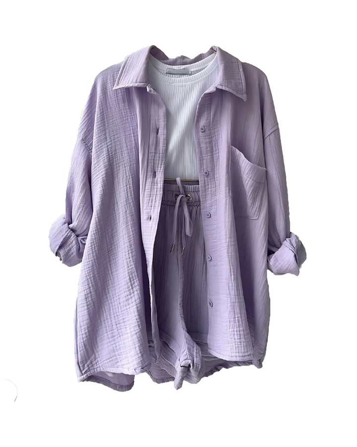 VERA™ – Modern Button-Up Shorts Set - Maison Léa &amp; Lou