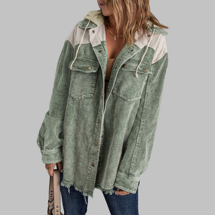 DABRINA™ - Classic Button Down Long Sleeve Hooded Jacket - Maison Léa &amp; Lou