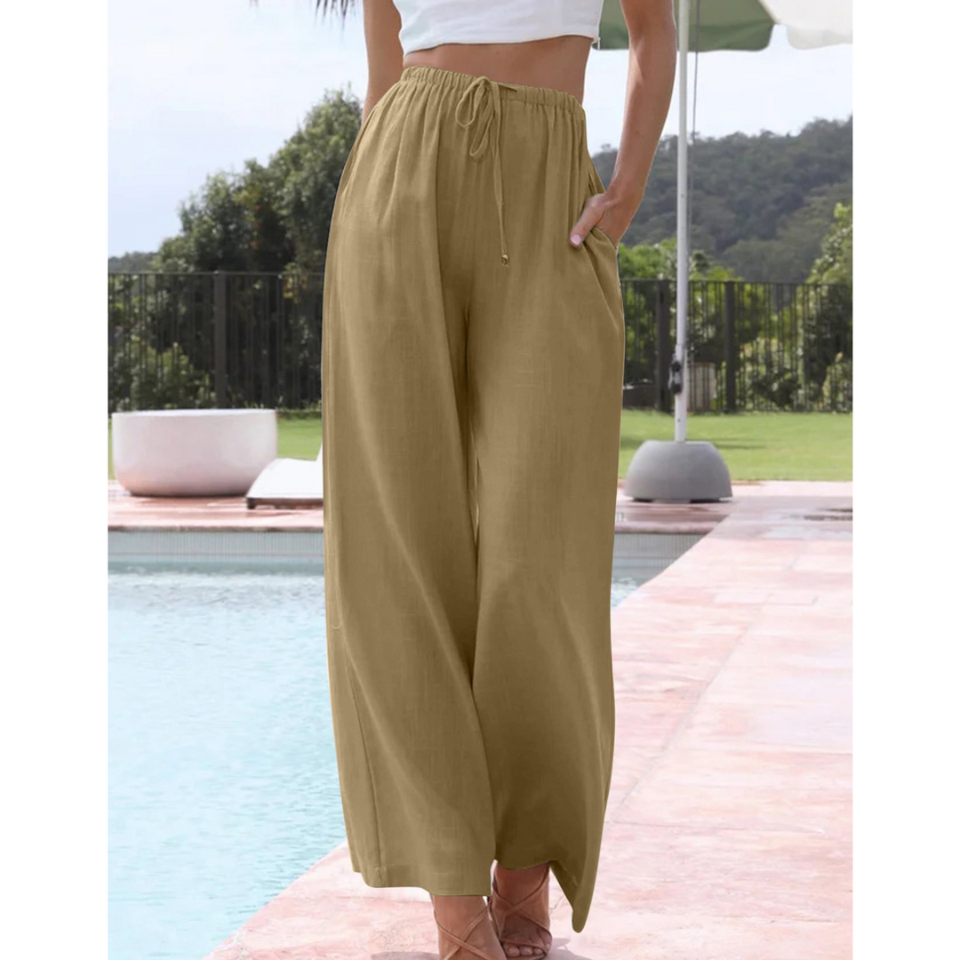 VIRENA™ – Relaxed Lightweight Wide Leg Summer Trousers - Maison Léa &amp; Lou