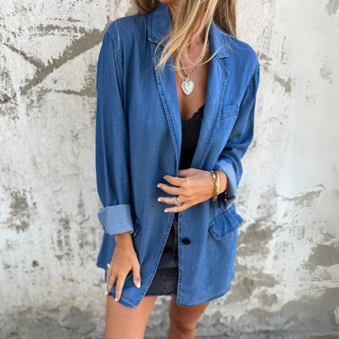 Mireia™ | Effortless Denim Blazer - Maison Léa & Lou