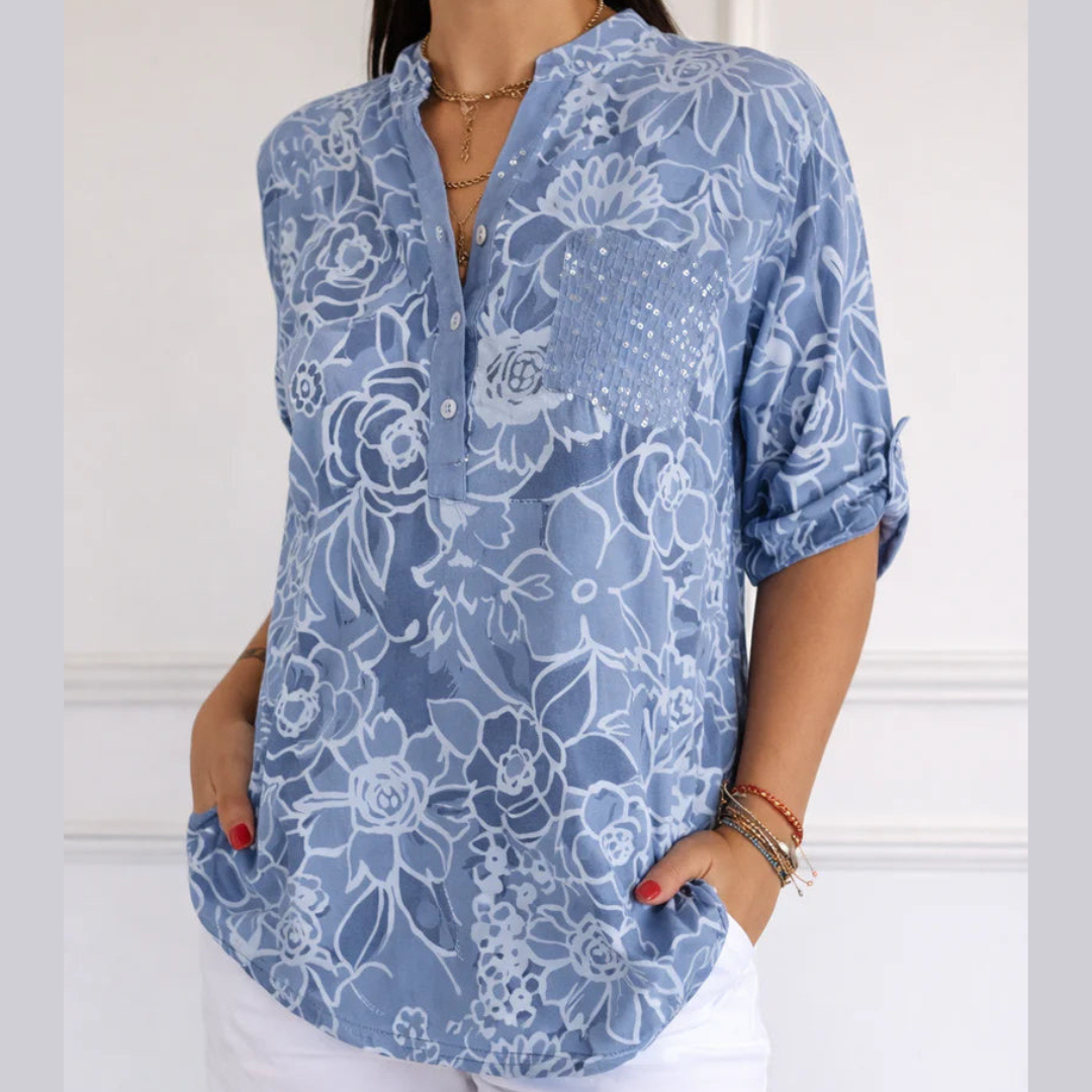 Elora™ | Elegant Blouse with Pocket - Maison Léa & Lou