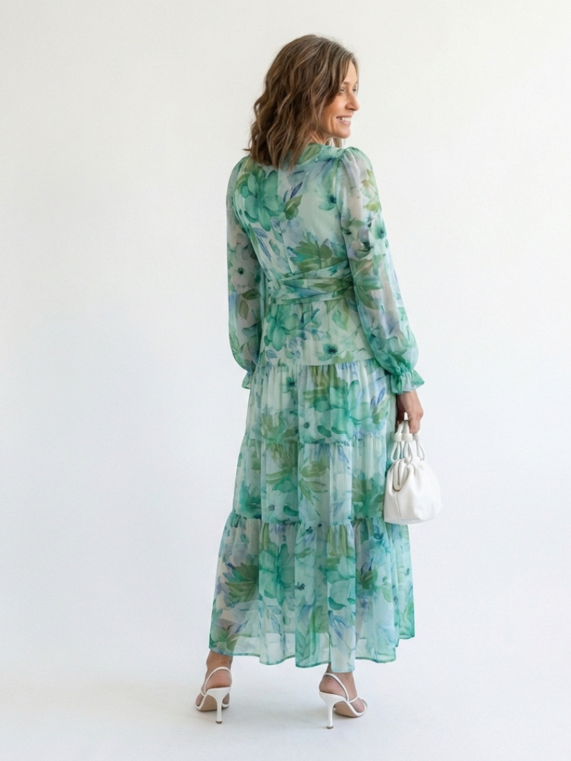 Althea | Long Sleeve Floral Maxi Dress - Maison Léa &amp; Lou