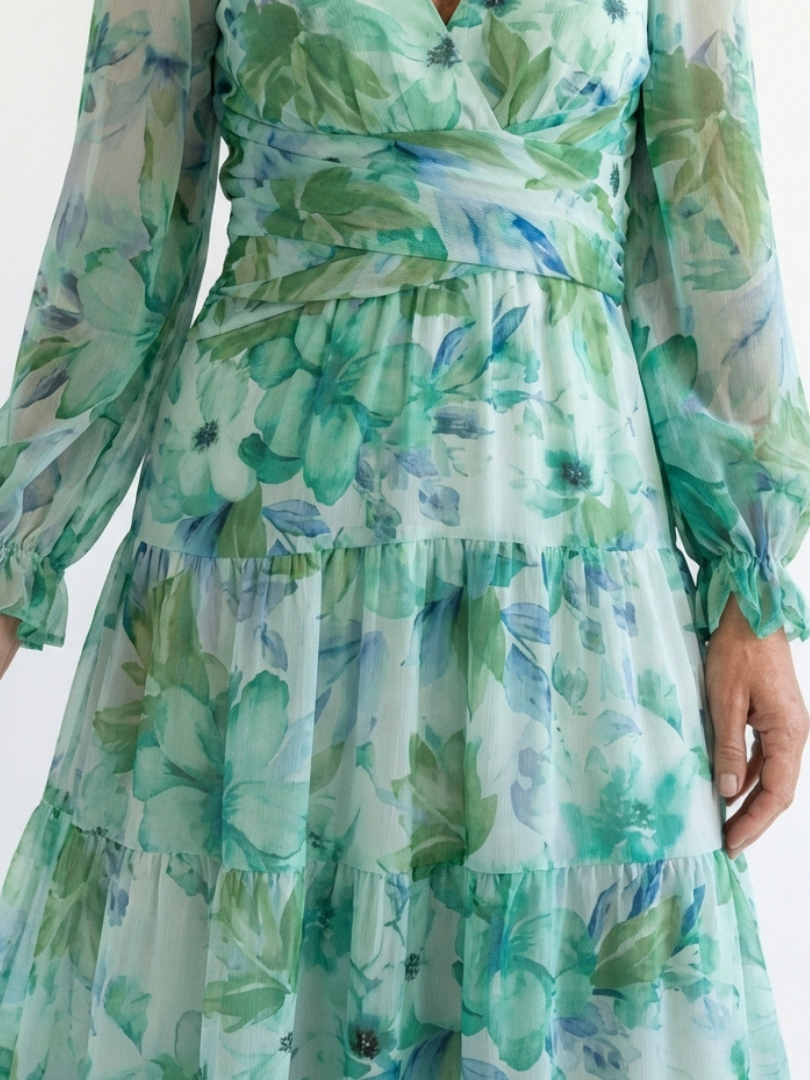 Althea | Long Sleeve Floral Maxi Dress - Maison Léa & Lou