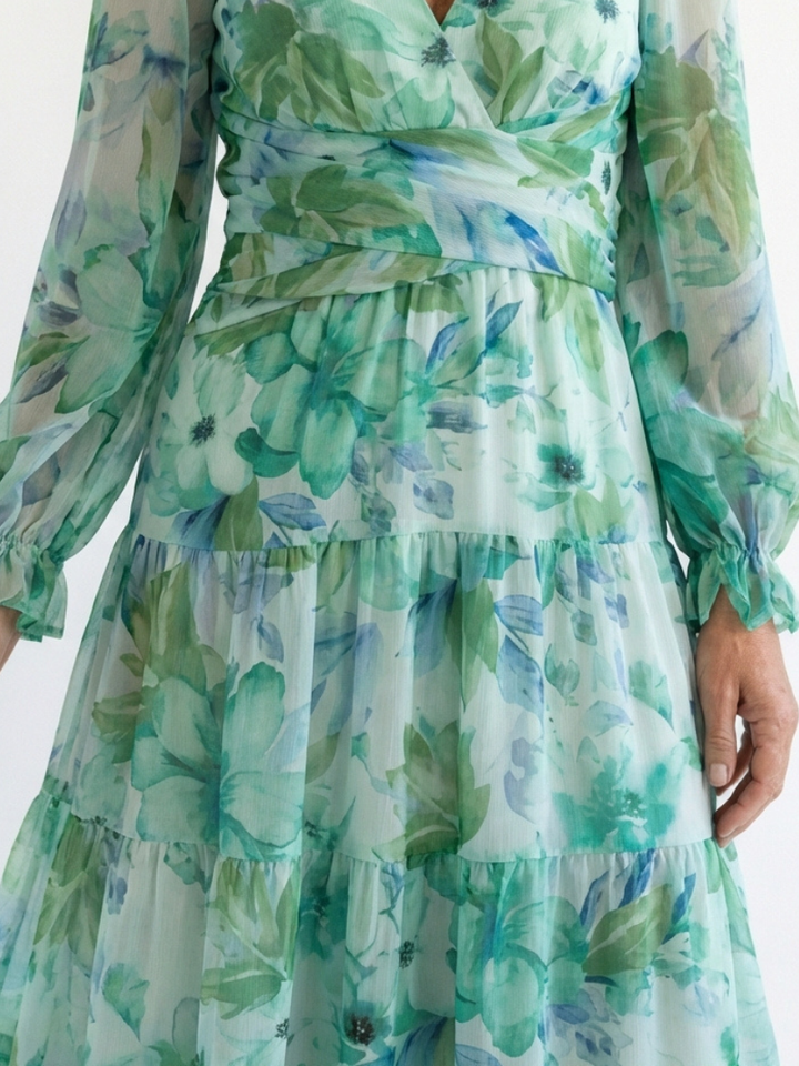 Althea | Long Sleeve Floral Maxi Dress - Maison Léa &amp; Lou
