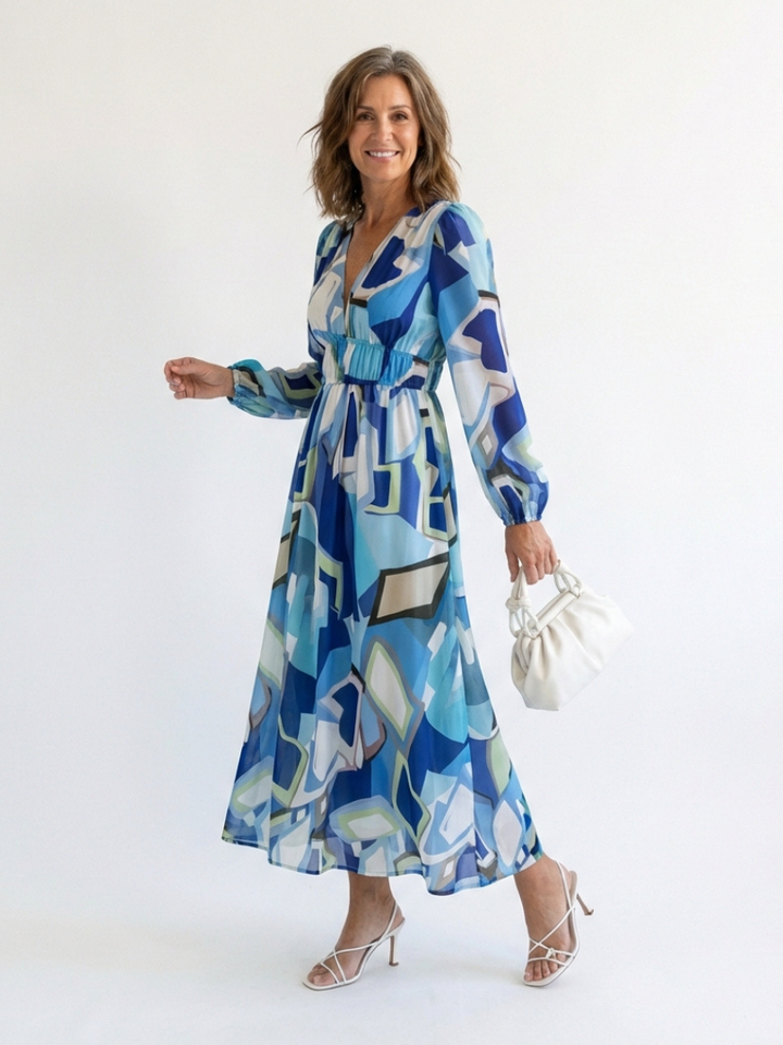 Althea | Long Sleeve Floral Maxi Dress - Maison Léa &amp; Lou