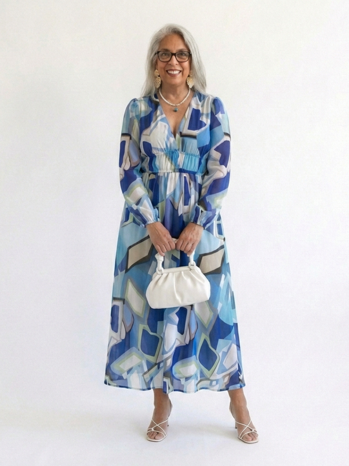 Althea | Long Sleeve Floral Maxi Dress - Maison Léa &amp; Lou