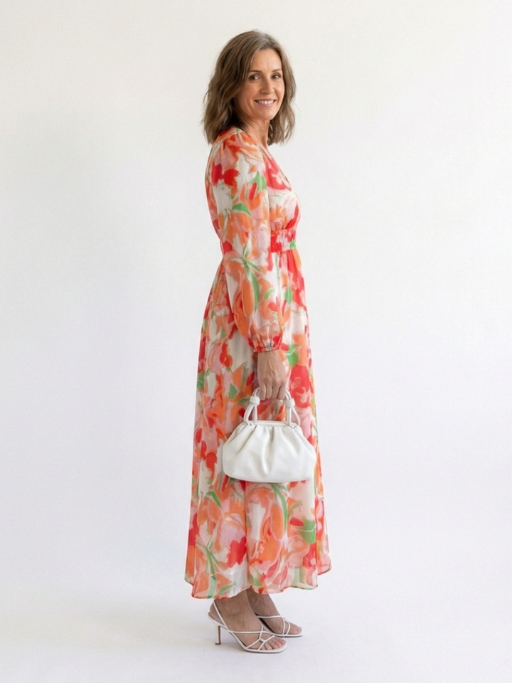 Althea | Long Sleeve Floral Maxi Dress - Maison Léa &amp; Lou