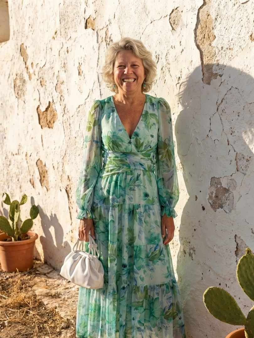 Althea | Long Sleeve Floral Maxi Dress - Maison Léa &amp; Lou