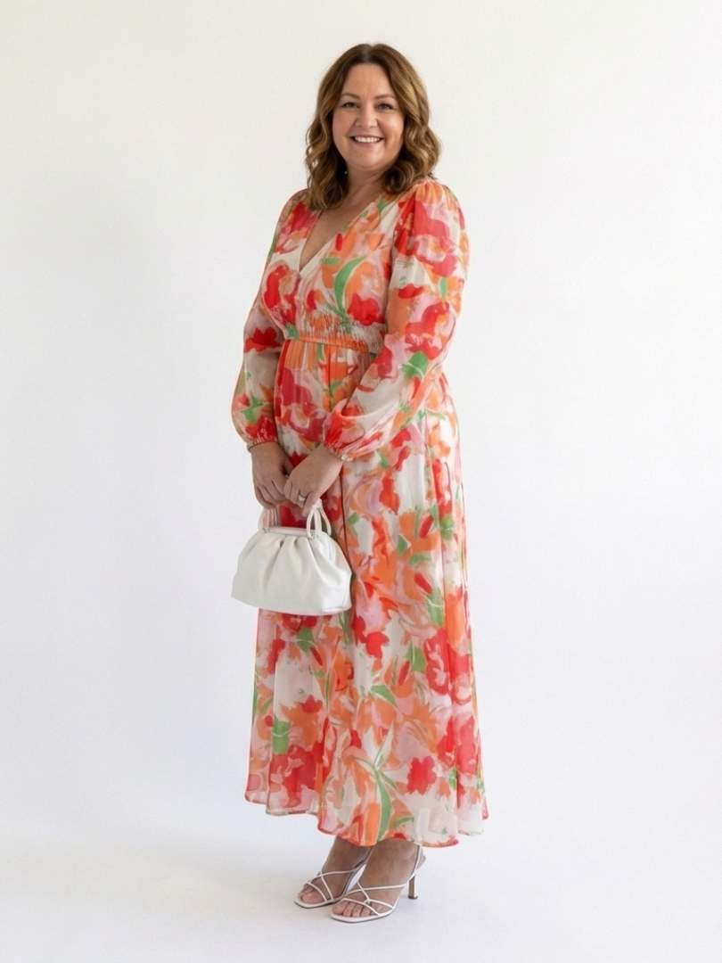 Althea | Long Sleeve Floral Maxi Dress - Maison Léa &amp; Lou
