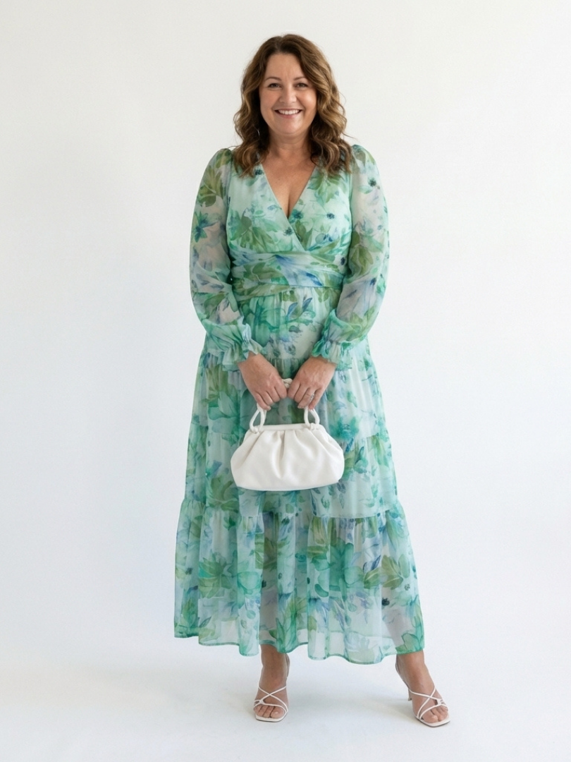Althea | Long Sleeve Floral Maxi Dress - Maison Léa &amp; Lou