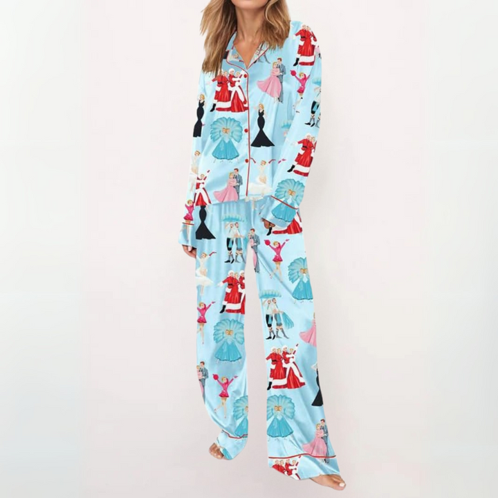 SYLIA™ - Casual Printed Button Down Top and Comfy Pajama