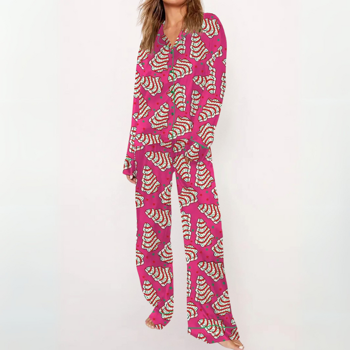 SYLIA™ - Casual Printed Button Down Top and Comfy Pajama
