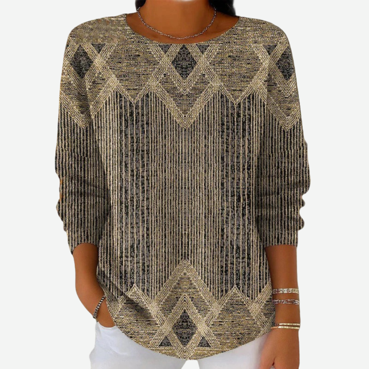 Eleni | Geometric Print Sweater - Maison Léa &amp; Lou