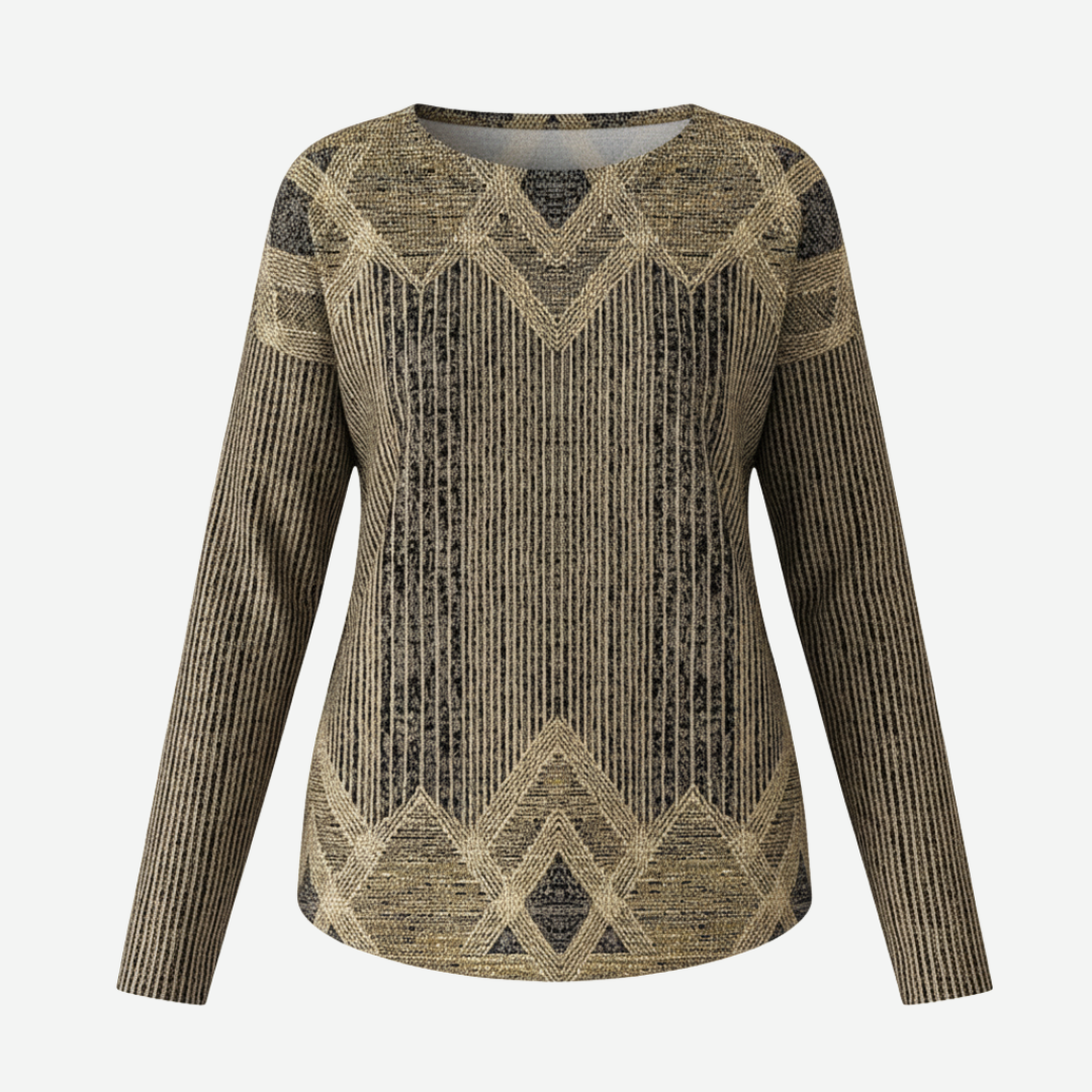 Eleni | Geometric Print Sweater - Maison Léa &amp; Lou