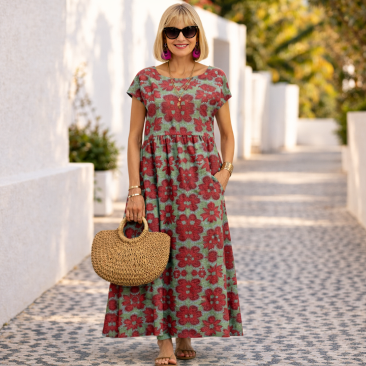 Valencia | Chic Floral Dress - Maison Léa &amp; Lou